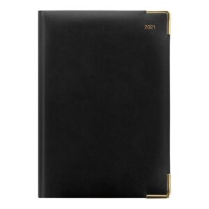 letts 2021 classic daily planner with gold corners, black, 8.25 x 5.875 inches (c12xbk-21)