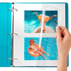 photo album pages for 3 ring binder (50 count) - photo album self adhesive pages - 3 ring photo album refill pages - photo pages for 3 ring binder - photo album pages - fits 8x10-8.5 x 11 photos