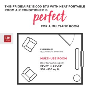 Frigidaire FHPH132AB1 Heat/Cool Remote Control for a Room up to 600-Sq. Ft. Portable Air Conditioner, White