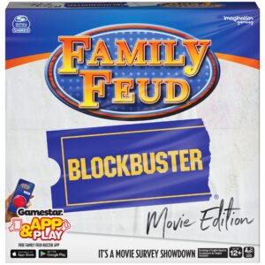 spin master family feud blockbuster edition, movie trivia survey showdown board game for ages 12 & up