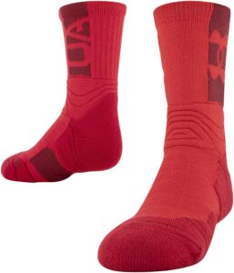 under armour youth playmaker mid-crew socks, 1-pair , red/cardinal , small