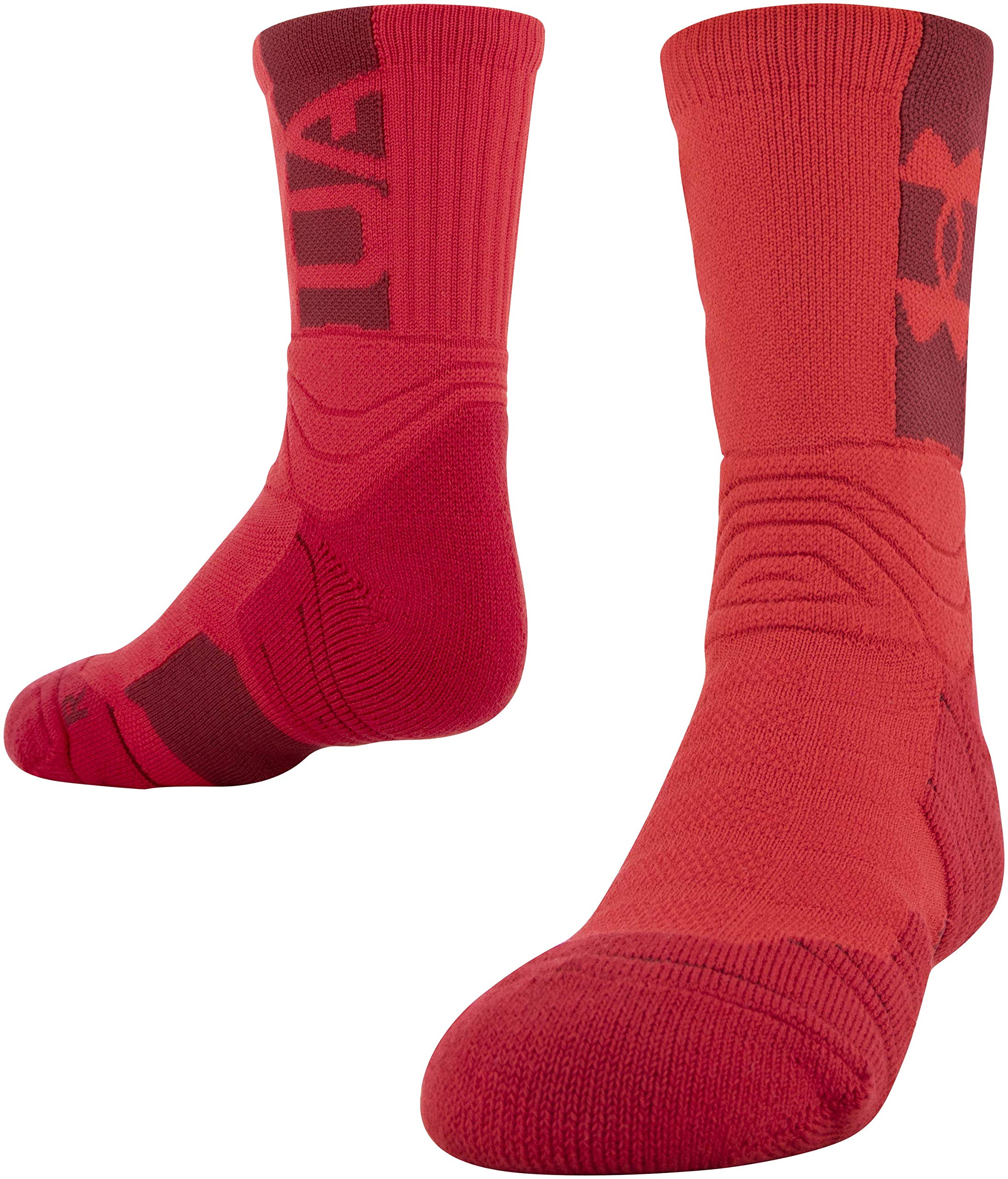 Under Armour Youth Playmaker Mid-Crew Socks, 1-Pair , Red/Cardinal , Small