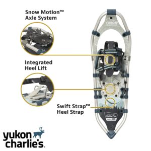 Yulon Charlie's National Park Snowshoe Kit, 8-inch x 25-inch, Includes Snowshoes, Trekking Poles and Travel Bag