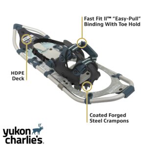 Yulon Charlie's National Park Snowshoe Kit, 8-inch x 25-inch, Includes Snowshoes, Trekking Poles and Travel Bag