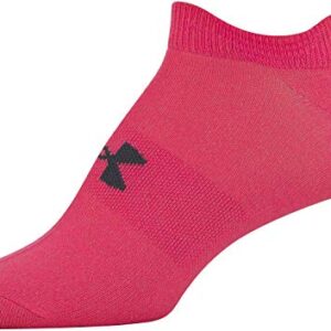 Under Armour Women's Essential 2.0 Lightweight No Show Socks, 6-Pairs, Cerise Pink Assorted, Medium