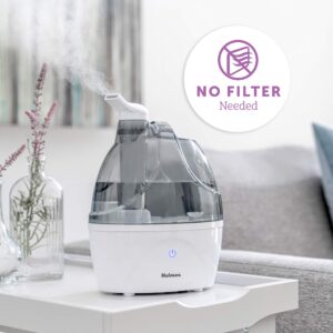 Holmes Ultrasonic Cool Mist Humidifier, 0.5 Gallon Ultrasonic Humidifier with Aromatherapy Tray and Protection