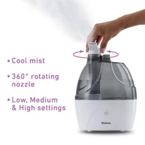 Holmes Ultrasonic Cool Mist Humidifier, 0.5 Gallon Ultrasonic Humidifier with Aromatherapy Tray and Protection