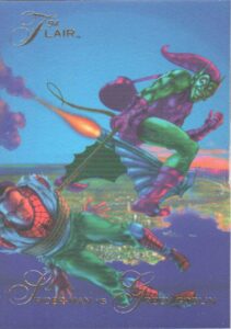 1994 flair marvel annual trading card #22 spider-man vs green goblin