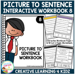 picture to sentence interactive workbook 8