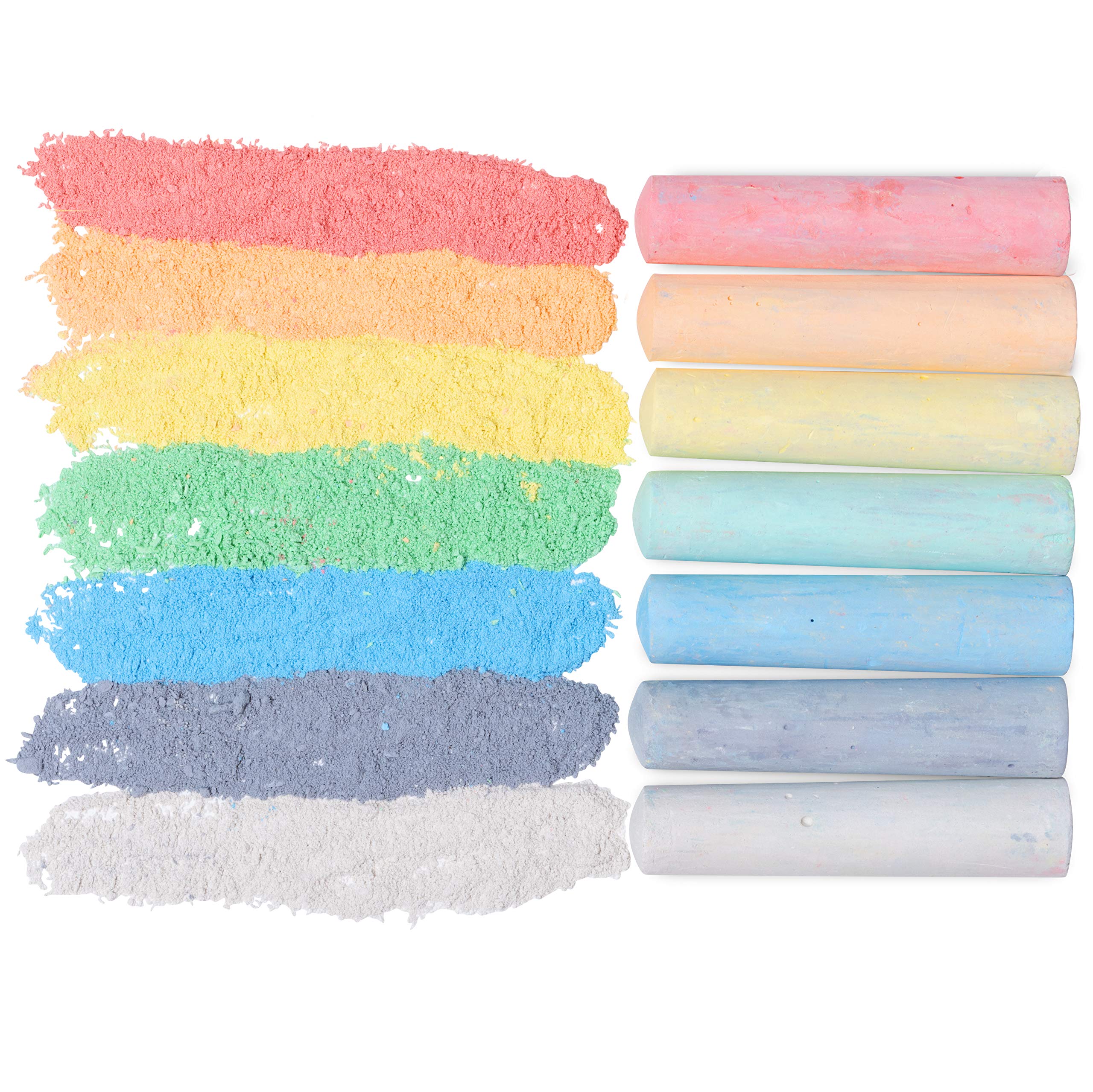 READY 2 LEARN Jumbo Sidewalk Chalk - Set of 20 in 9 Colors - Washable, Non-Toxic, Colored Chalk