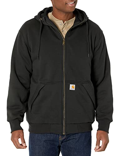 Carhartt Men's Rain Defender Loose Fit Midweight Thermal-Lined Full-Zip Sweatshirt, Black, X-Large