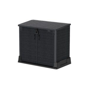 duramax storeaway 4 ft. 3 in. x 2 ft. 5 in. x 3 ft 7 in. resin horizontal outdoor storage shed gray