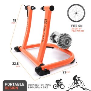 ZenRoad Bike Trainer Stand - Heavy-Duty Stationary Bike Stand with Fluid Resistance - Smart Indoor Bike Trainer Stand for Men and Women - Silent Bicycle Stand for Cycling Workouts Indoors