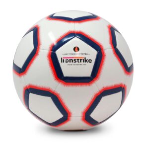 lionstrike soccer ball lite | size 4 for boys, girls, kids ages 7 to 13 years old | ideal soccer gear for training indoors & outdoors | practice technique & boost confidence (white)