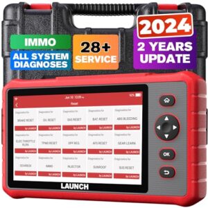 launch obd2 scanner crp909x, 28+ reset services car diagnostic scanner, 2024 new with 2-year free update, oe-level full system scan tool, abs bleeding, injector coding, tpms/oil reset, auto vin