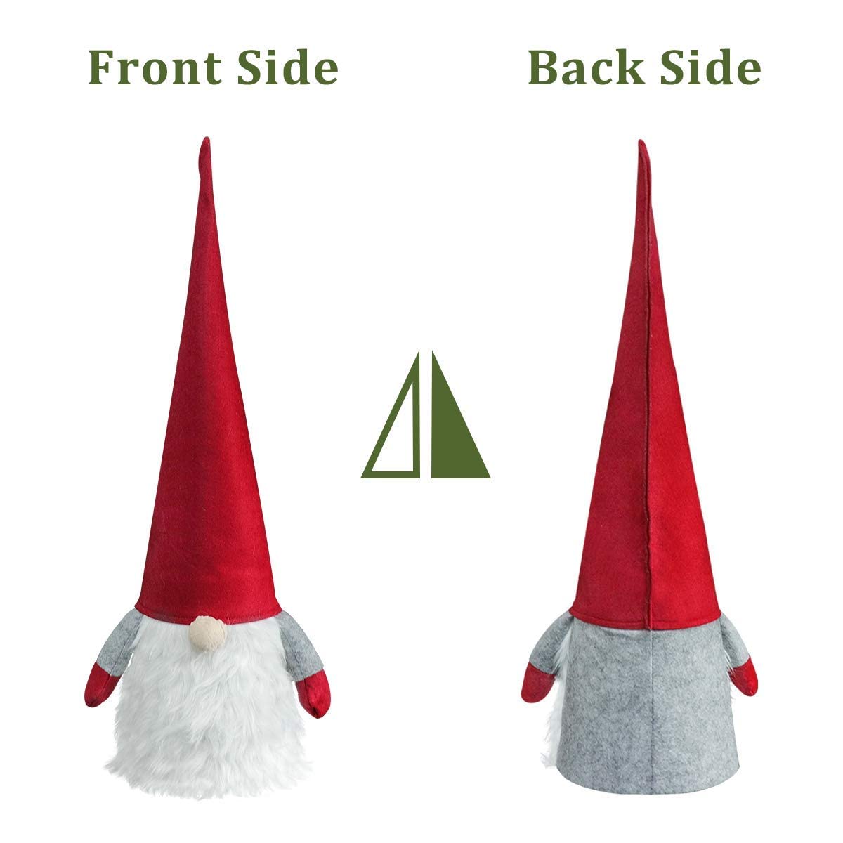 Ivenf 32 Inches Handmade Tomte Gnome Christmas Mantel Table Decorations, Extra Large Plush Swedish Scandinavian Santa for Xmas New Year Winter Holiday Home Decor, Red