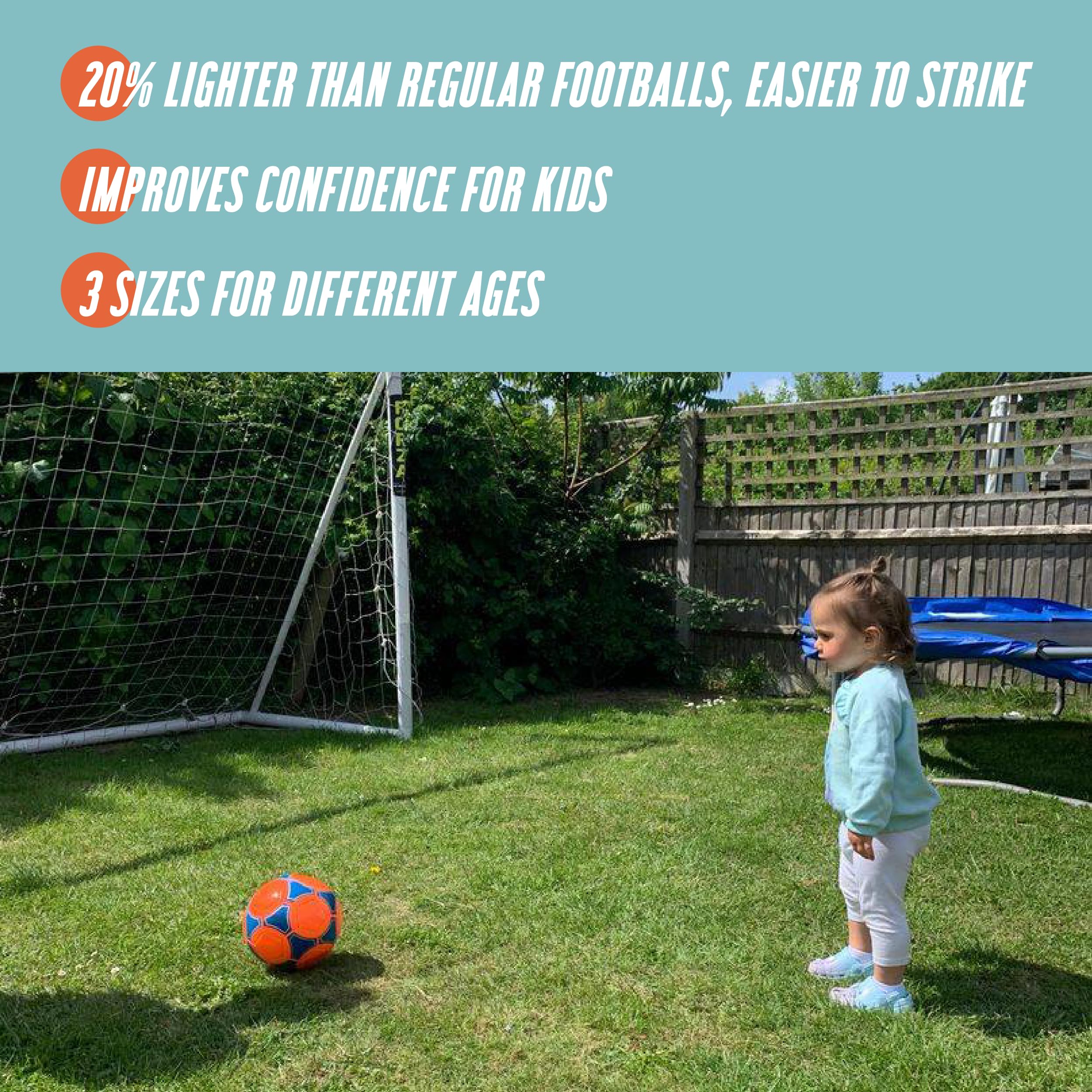 Lionstrike Lite Soccer Ball - Size 3 | Ages 2-4 | Indoor/Outdoor Training | Skill Practice & Confidence Boost | Boys, Girls (Orange)