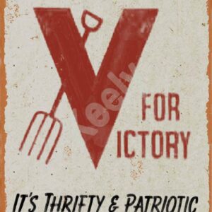 Keely Victory Garden Sign, V for Victory Metal Vintage Tin Sign Wall Decoration 12x8 inches for Cafe Bars Restaurants Pubs Man Cave Decorative