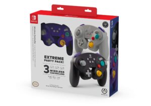 powera extreme party pack wireless controller for nintendo switch - gamecube style: 3 pack - nintendo switch (only at amazon)