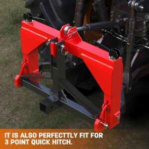 Sulythw 3 Point Hitch 2” Receiver Quick Hitch Compatible, Tractor Mover Drawbar Hitch, 3 Pt Quick Hitch Farm Equipment and Subcompact Trailer Hitch for Tractor Standard Category 1