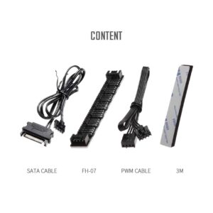 ID-COOLING FH-07 SATA Powered Fan Hub with 7 PWM Ports Hub Splitter for 4-Pin & 3-Pin Computer Internal Fans