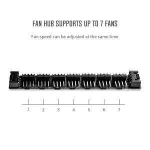 ID-COOLING FH-07 SATA Powered Fan Hub with 7 PWM Ports Hub Splitter for 4-Pin & 3-Pin Computer Internal Fans