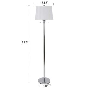 Decor Therapy Twin Pull Floor Lamp, Stainless Steel