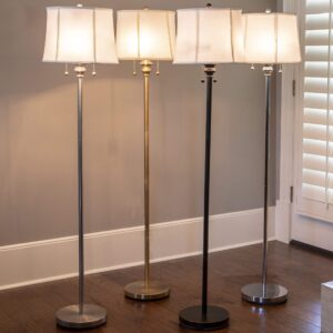 Decor Therapy Twin Pull Floor Lamp, Stainless Steel