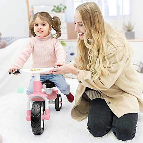 besrey Baby Balance Bike for 1 Year Old, Cute 3 Wheels Toddler Bikes for 12-24 Months, Baby Bicycle for Boy Girl Walker