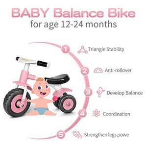 besrey Baby Balance Bike for 1 Year Old, Cute 3 Wheels Toddler Bikes for 12-24 Months, Baby Bicycle for Boy Girl Walker