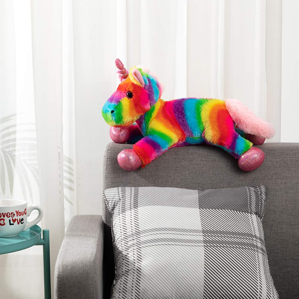 HollyHOME Plush Unicorn Stuffed Animals Rainbow Unicorn Toy Holiday Birthday Gift for Girls 16 Inch