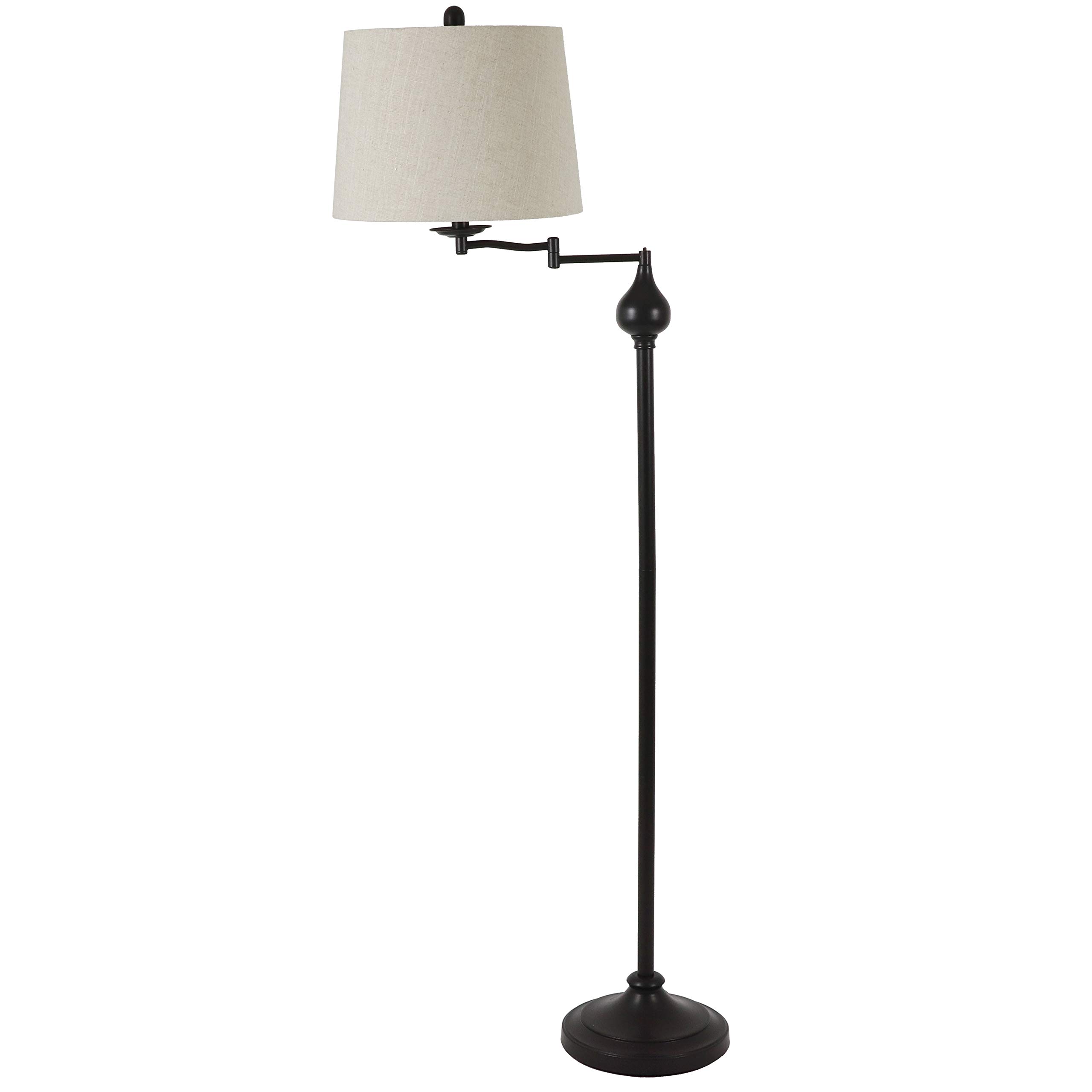 Decor Therapy Tina Floor Lamp with Swing Arm and Ball Accent, Bronze - PL4376