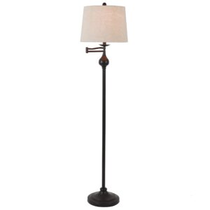 Decor Therapy Tina Floor Lamp with Swing Arm and Ball Accent, Bronze - PL4376