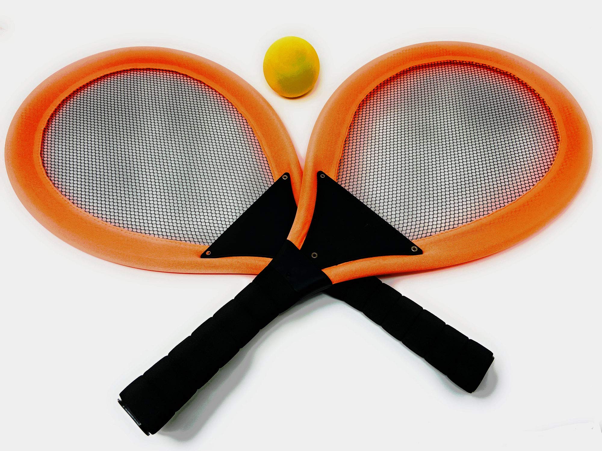 Kids Racket Ball Set Random Colors - Starter Kit Racquetball Set for Beginners Includes 2 Plastic Rackets and 1 Ball. Teach Young Children to Play Tennis Games at Beach Pool Lawn Backyard