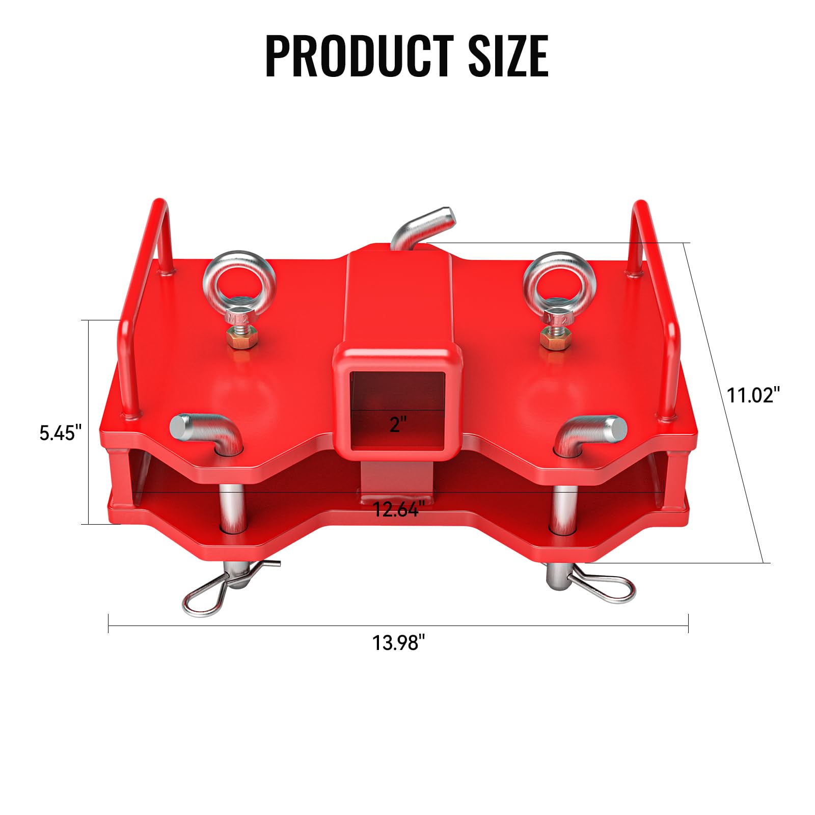 Sulythw Clamp on Forklift Trailer Hitch Attachment, Fit 2-inch Insert Forklift Trailer Hitch Receiver, Universal Forklift Ball Hitch Mount for Dual Pallet Forks Trailer Towing Adapter 6500lbs Capacity