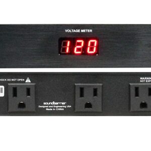 Sound Barrier SBPC8D 9 Outlet Power Conditioner & Surge Protector with LED Voltmeter & Dual LED Lights