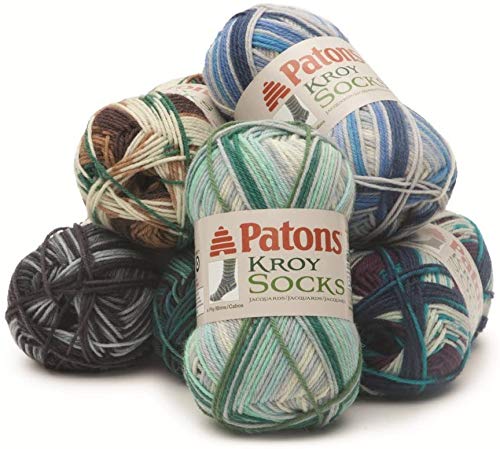 Patons Kroy Socks Yarn, 2-Pack, Route 66 (Blue, Green, and Brown Yarn)