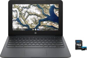 hp newest flagship chromebook, 11.6" hd screen, intel celeron processor n3350, 4gb lpddr2, 32gb emmc, online class, online meeting, kke 64gb microsd card