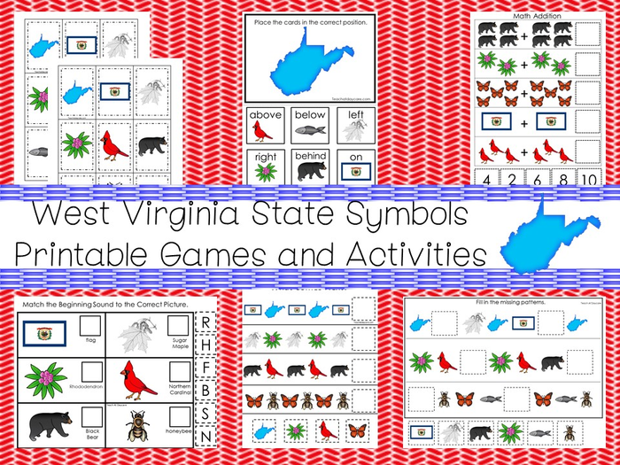 30 Printable West Virginia State Symbols themed Games and Activities