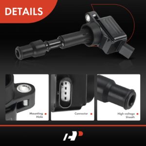 A-Premium Ignition Coil Compatible with Hyundai & Kia Vehicles - L4 2.0L - Elantra 2015-2020, Sonata 2016-2019, Veloster 2019-2021, Forte 2017-2023, Optima 2017-2020, Soul 2020-2024