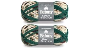 patons kroy socks yarn, 2-pack, woodsie