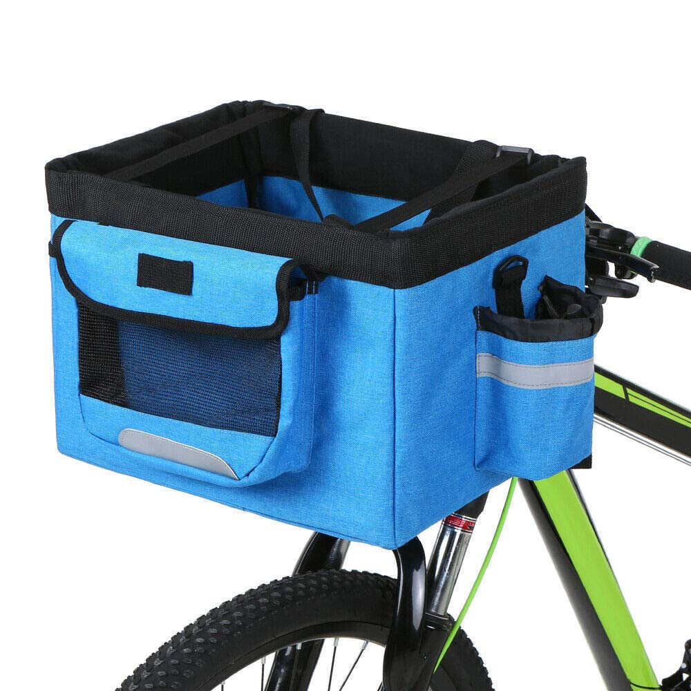 Foldable Bicycle Front Basket Removable Bike Pet Basket Pet Dog Cat Z1O8