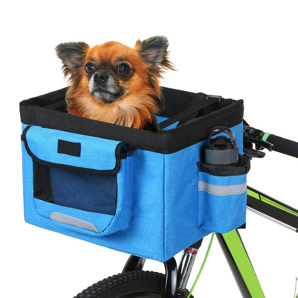 Foldable Bicycle Front Basket Removable Bike Pet Basket Pet Dog Cat Z1O8