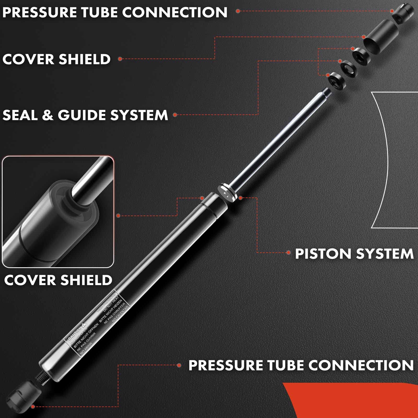 A-Premium Rear Window Glass Lift Supports Shock Struts Spring Prop Compatible with Ford Escape 2008-2012 Mazda Tribute Mercury Mariner 2008-2011 Sport Utility 2-PC