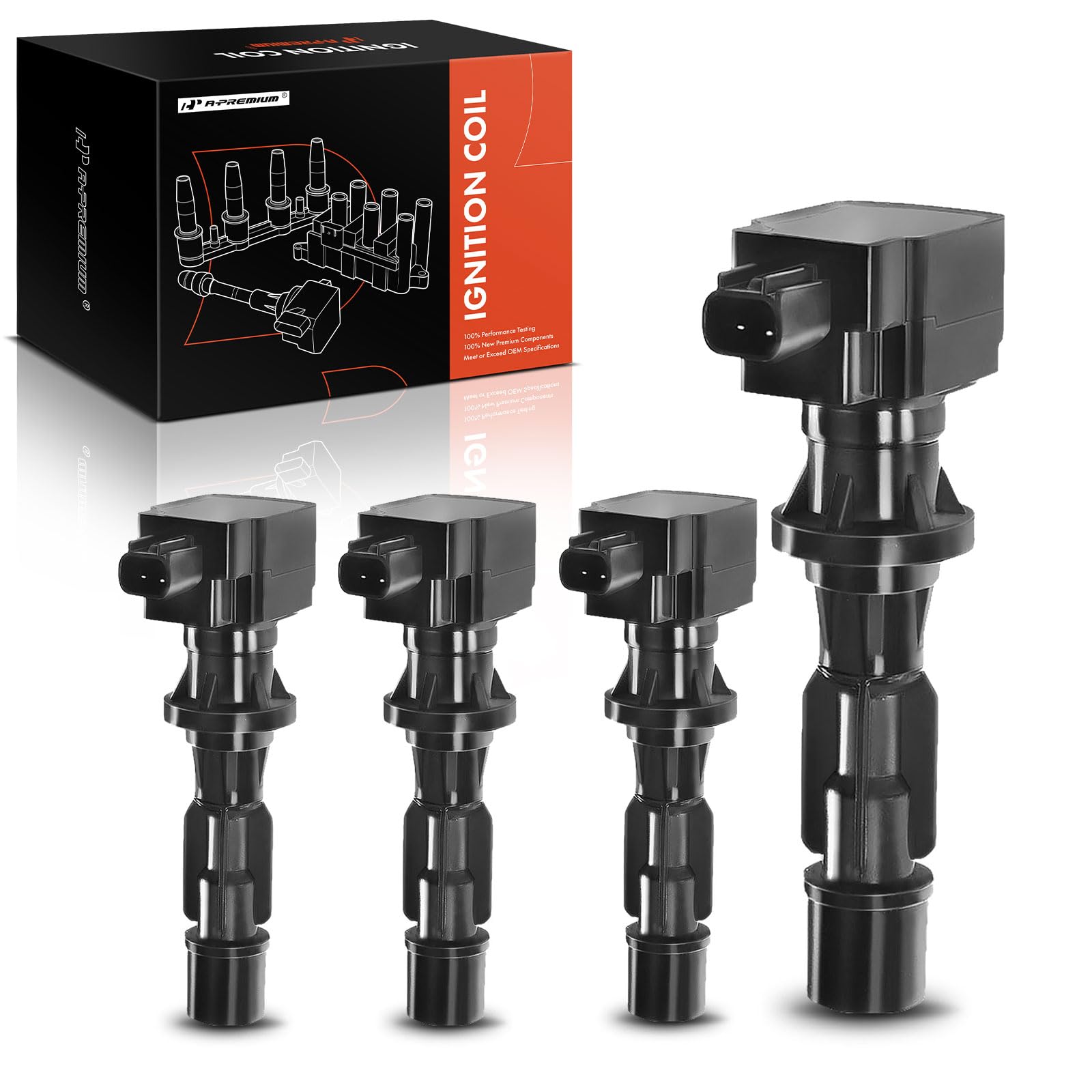 A-Premium Ignition Coil Pack Compatible with Ford Fusion Mercury Milan 2006-2009 l4 2.3L 4-PC Set