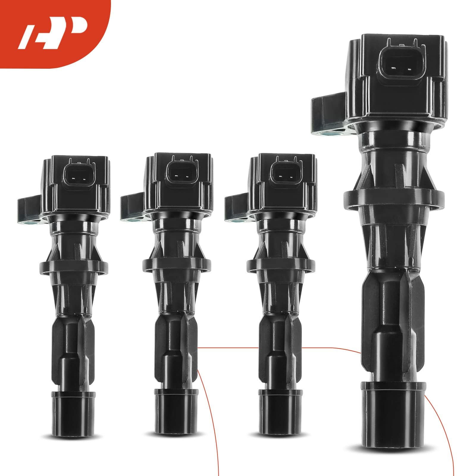 A-Premium Ignition Coil Pack Compatible with Ford Fusion Mercury Milan 2006-2009 l4 2.3L 4-PC Set