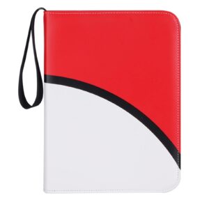 carrying case binder fit for pokemon cards, trading card binder holds up to 400 standard size cards, famard card sleeves with 50 premium 4-pocket pages
