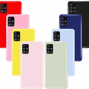 (8 Pack) for Samsung Galaxy A71 5G Case [NOT for Verizon A71 5G UW],Soft Silicone Gel Bumper Phone Case Shockproof Cover for Samsung A71 5G, Red, Light Pink, Yellow, deepPink,Green,Purple,Blue, Black