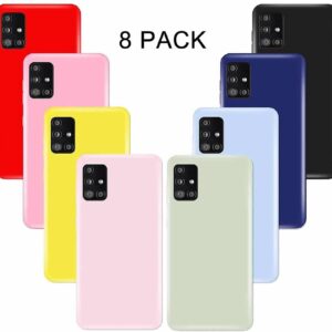 (8 Pack) for Samsung Galaxy A71 5G Case [NOT for Verizon A71 5G UW],Soft Silicone Gel Bumper Phone Case Shockproof Cover for Samsung A71 5G, Red, Light Pink, Yellow, deepPink,Green,Purple,Blue, Black