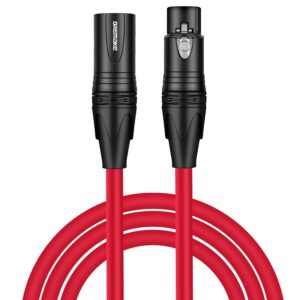 dremake xlr instrument microphone audio extension cord 6ft balanced 3 pin xlr male to xlr female mic cable - red